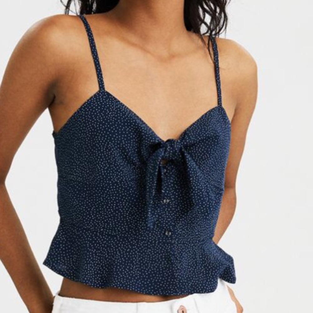 American Eagle tie front cropped cami